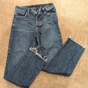 GAP Straight Leg Jeans in Dark Blue Denim